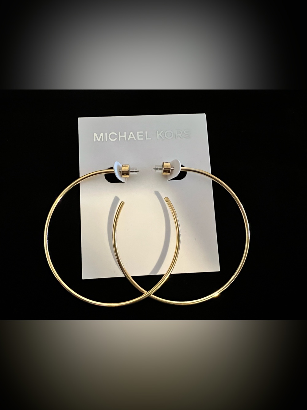 Michael Kors Shiny Gold (stainless steel) Large Hoop Earrings - Picture 2 of 3